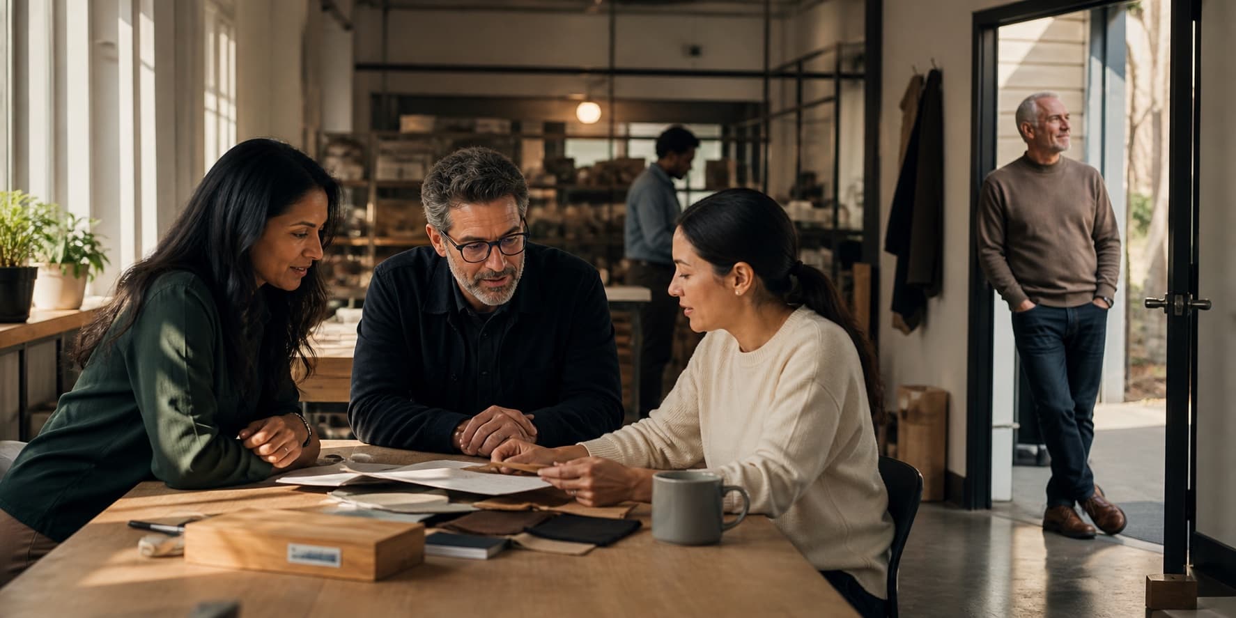 A leadership team running a business independently as its founder steps back